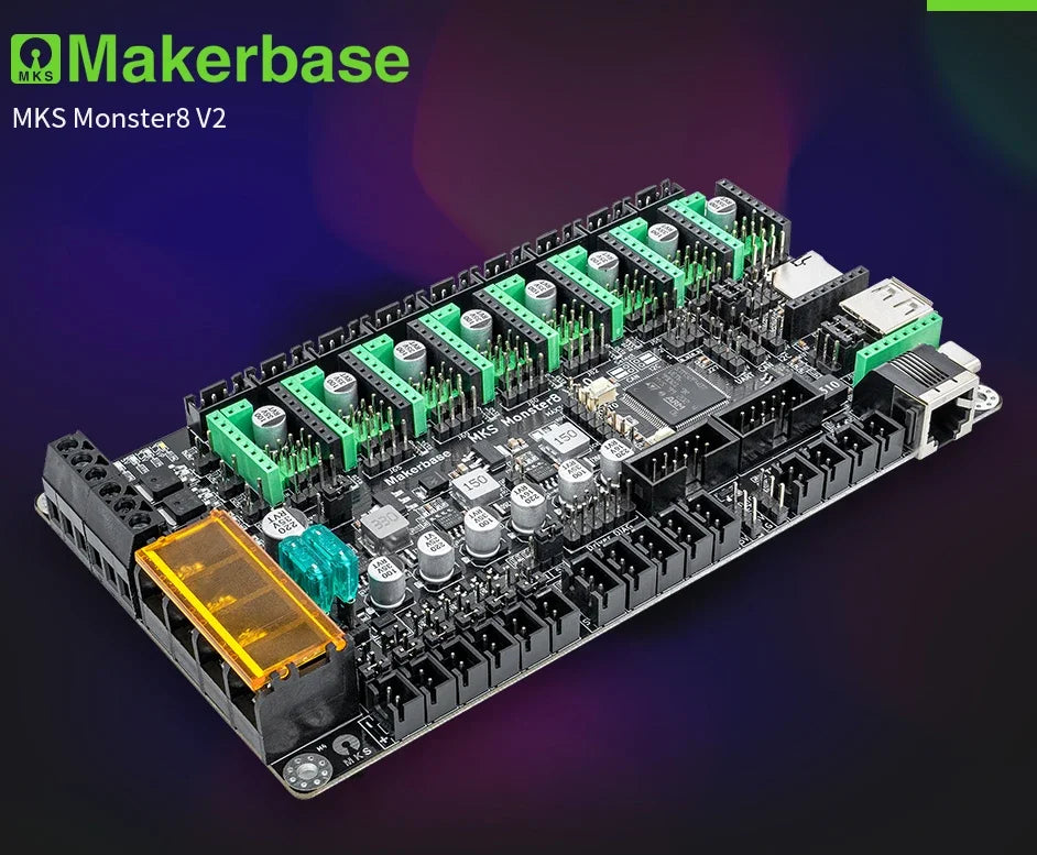 3D Printed Accessories Makerbase MKS Monster8 V2 32Bit Control Board 3D Printer Parts TMC2209 A4988 for Voron VS Spider Octopus