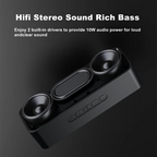 Bluetooth Speaker Portable Wireless,10W Dual Driver Stereo Loud Bass,TWS FM TF USB AUX Hands-Free,BT 5.0 10H Home Outdoor Party