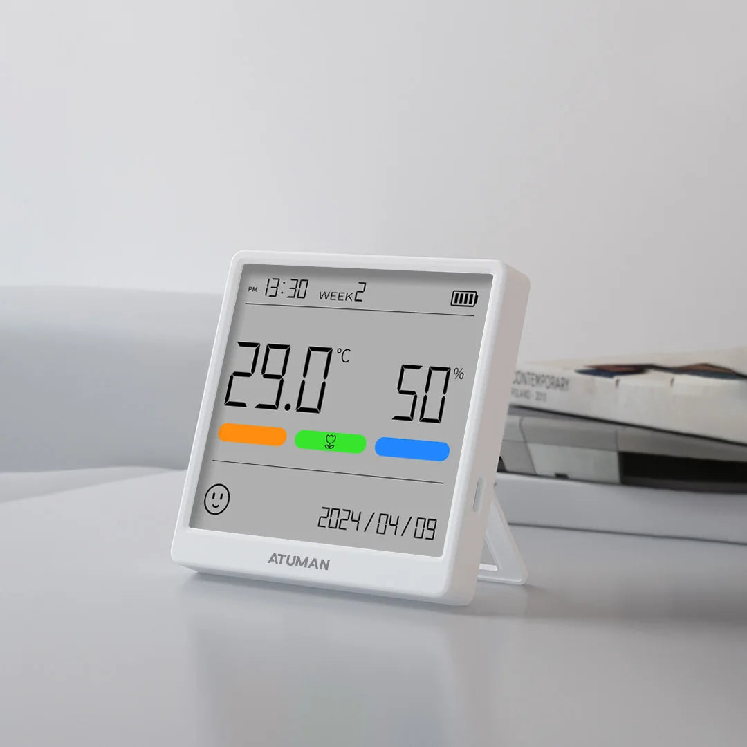 Duka THSE Temperature Humidity Meter Indoor Clock High-precision Digital Weather Stations Sensor for Home Type-C Rechargeable