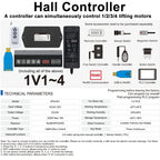 3000N 4Pieces Linear Actuators with Synchronous Control Hall Controller Set(1V4) 24V 50MM~1600MM Stroke 30kg~300kg Load 50MM/S