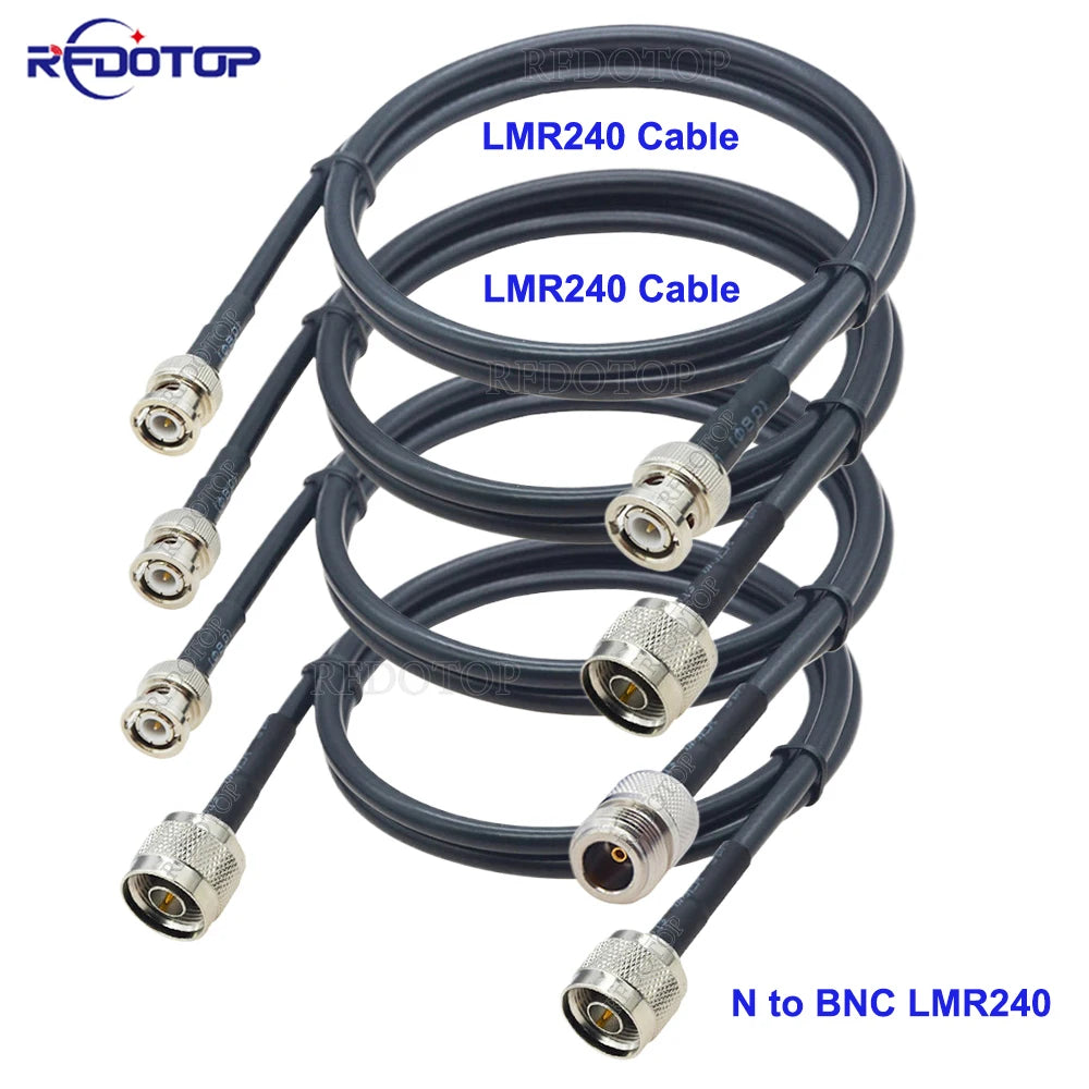 LMR240 Cable BNC Male Plug to N Male/N Female Jack Connector 50 Ohm 50-4 Pigtail RF Coaxial Jumper 4G 5G LTE Extension Cord