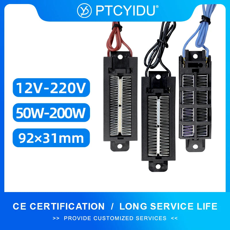 PTC Heating Element 12V 24V 48V 110V 220V Optional Constant Thermistor Air Heater For Incubator 3D Printer Car Etc Heating 54B2