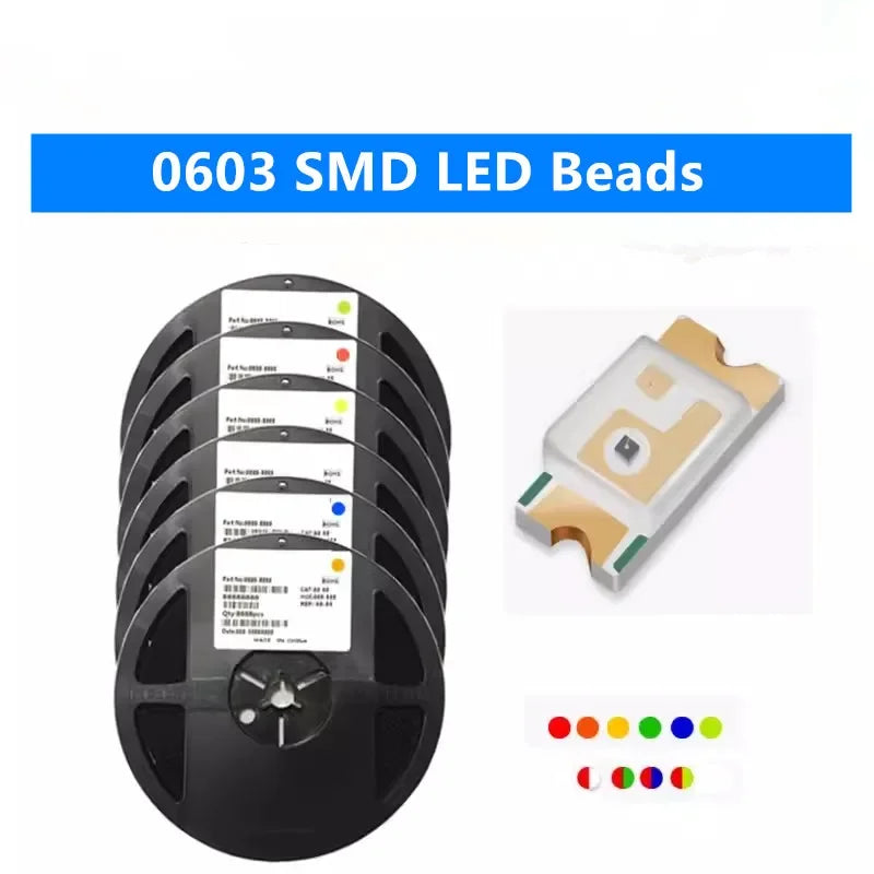 4000pcs 0603 SMD LED White Red Blue Yellow Green Orange Warm White Pink Purple RGB Light Emitting Diode