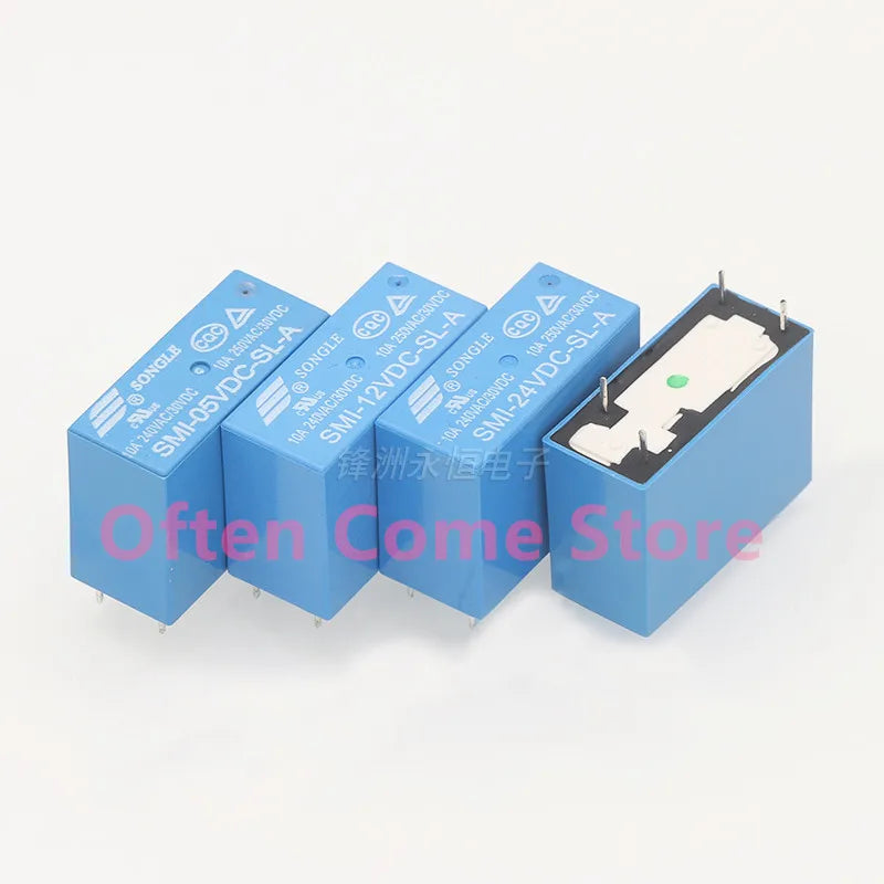 5Pcs New Original SMI- 05V 12V 24VDC -SL-2C SMI-05VDC-SL-A SMI-12VDC-SL-C SMI-24VDC-SL-2C 10A 4/5/8PIN 5V 12V 24V power relay