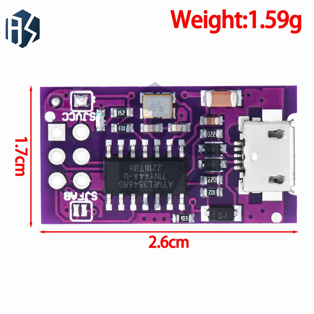 Micro USB Tiny AVR ISP ATtiny44 ATTiny45 ATTiny85 USBTinyISP Programmer Module  IDE Bootloader ISP Microcontroller 5V