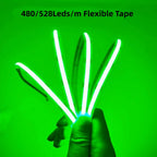 COB LED Strip Light High Density Linear Lighting 480/528Leds/m Flexible Tape Warm Natural White Red Blue Green Decor DC12/24V
