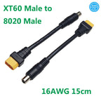 1pc Solar Generator XT60 Male to DC 8020 8.0mm X 2.0mm Male Power Adapter Cable Connectors for Portable Power Station