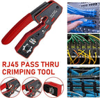 RJ45 crimping tool kit Ethernet crimper and tester for Cat5e Cat6 Cat6a 8P8C modular connectors