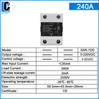 LCTC Solid State Relay DC TO AC AC To AC DC To DC Single Phase SSR 10A 25A 40A 60A 80A 100A 120A 200A 240A Zero-crossing Relay