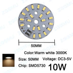 10PCS DC5V Round LED Lamp Panel 3W 5W 10W SMD5730 SMD2835 Warm White Highlight Round Round Aluminum LED Lamp Panel