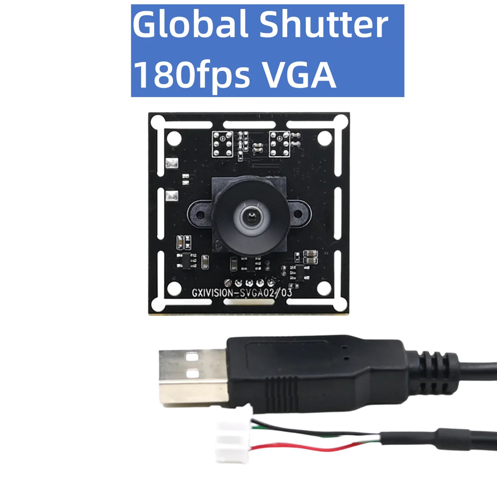 180FPS Global Shutter USB Camera Module VGA,Monochrome Black and White,Driver Free,640x480,Win/Android/Linux/RPI,High Frame Rate