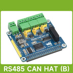 Waveshare Isolated RS485 CAN HAT (B) For Raspberry Pi, 2-Ch RS485 and 1-Ch CAN, Canbus, for Raspberry Pi 5/4B/3B