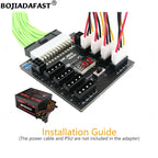 Computer PSU ATX 24PIN to 8 * Molex 4Pin + 2 * PCIE 6Pin Breakout Board Adapter For Hard Disk Drive
