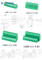 100pcs 3.81mm/0.15" KF128HL/128L-3.81mm 2P3P Low Medium Profile DG381A/MKKDS1 Splice CE PCB Screw Wire Terminal Block Connector
