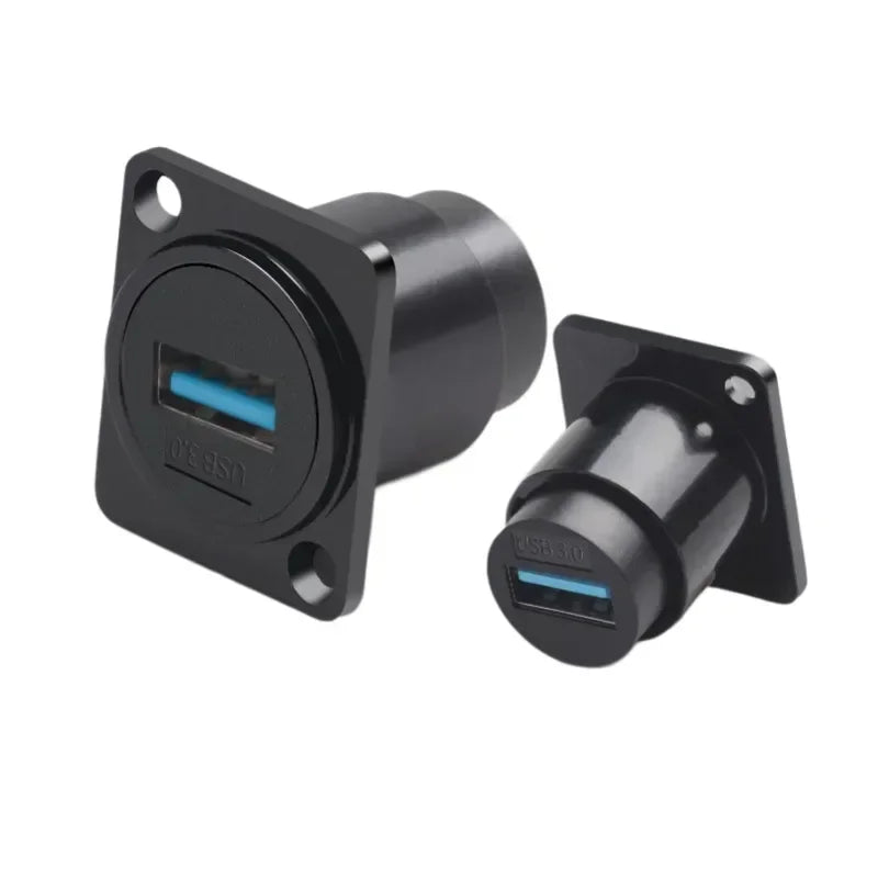 1pc Metal Round/D Type Module RJ45 CAT6&USB 2.0/3.0&Type C&HDMI-Jack Socket Through Network Panel Mounting Electronic Connector