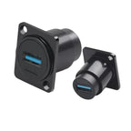 1pc Metal Round/D Type Module RJ45 CAT6&USB 2.0/3.0&Type C&HDMI-Jack Socket Through Network Panel Mounting Electronic Connector