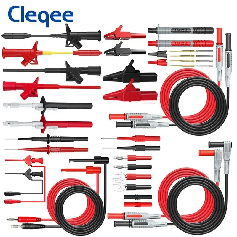 Cleqee P1600 Series High Quality Multimeter Test Lead Kit BNC-Test Cable Test Probe IC Test Hook Automotive Repair Tool Set