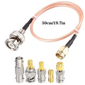SMA Male to BNC Male Cable with 5pcs RF Coax Adapter Kit SMA to BNC Cable BNC to BNC Cable Kit for RF Applications/Antenna