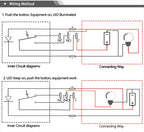 12V 19mm Warning LED Indicator Light Panel Metal Push Button Switch Lock and Momentary on Off with Dash LOGO Symbol