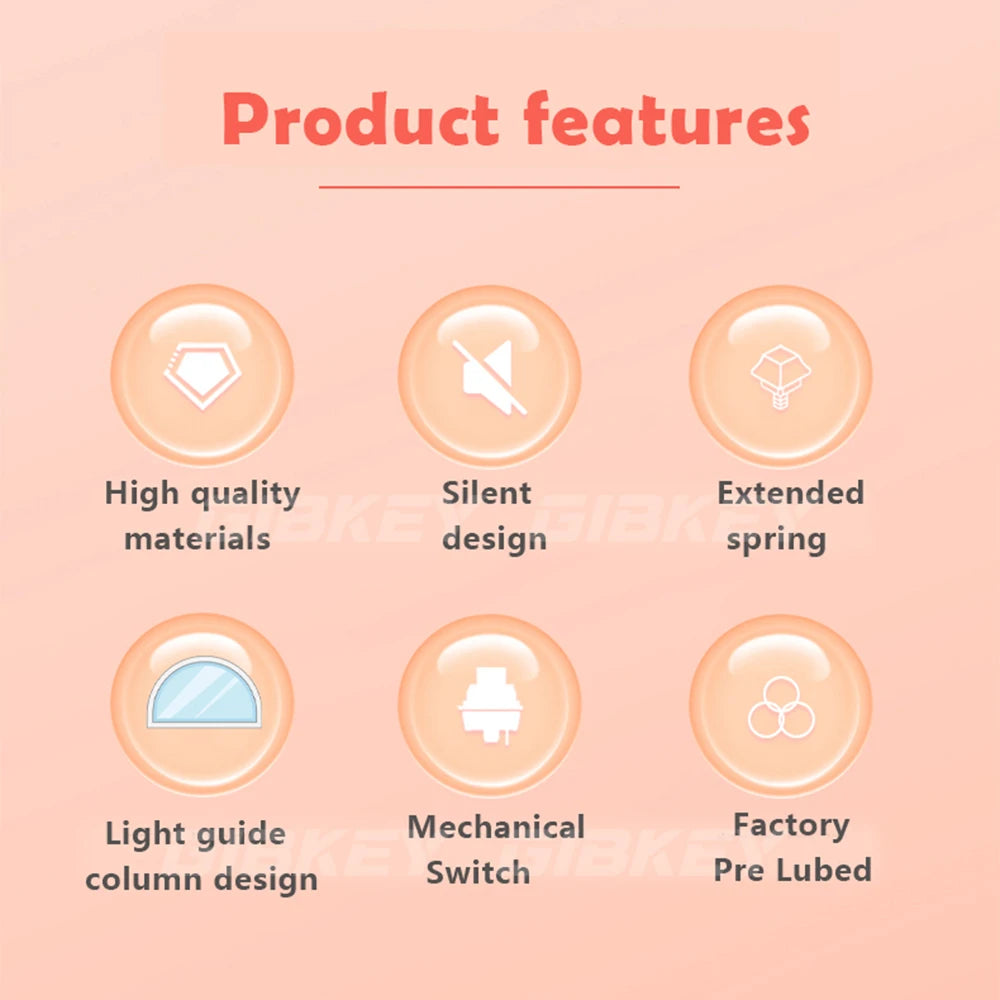 Outemu Silent Switch Peach V3 Switch Mute Lemon Switches Hot swap Quiet Mechanical Keyboard Linear Tactile 5Pin Pre Lubed POM