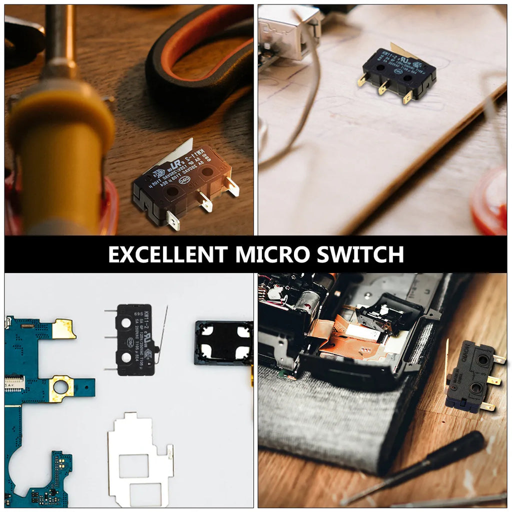 10Pcs 10A Micro Switch Hinge Lever Type Micro Limit Switch High Stability Reusable Industrial Grade Electronic