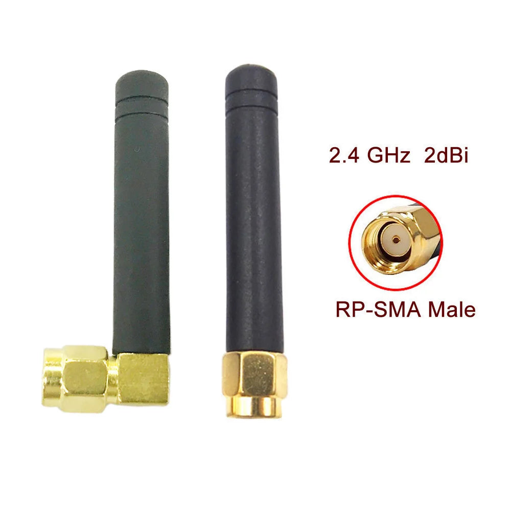 2pcs 2.4 GHz WiFi Antenna 2dBi Aerial SMA/RP-SMA Male Connector 2.4GHz Antenna Wifi Antenne For Wireless Router Wifi Booste