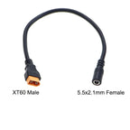 YuXi XT60 Male Female Plug To DC 5.5 2.1 2.5mm Connector Power Cable Battery Charging Adapter for RC Battery Charger