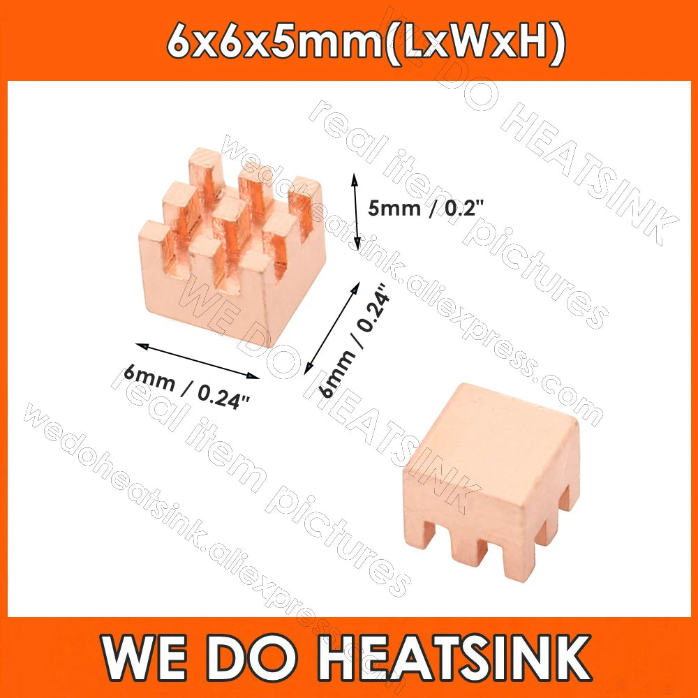 WE DO HEATSINK Small Tiny Useful Pure Copper Heat Sink Without or With Thermal Pad For Raspberry Pi Banana Pi IC Chipset Package