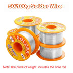 50/100g 0.5mm-2mm No-clean Rosin Core Solder Tin Wire Reel 63/37 CF-10 With 2% Flux And Low Melting Point For Electric DIY Weld
