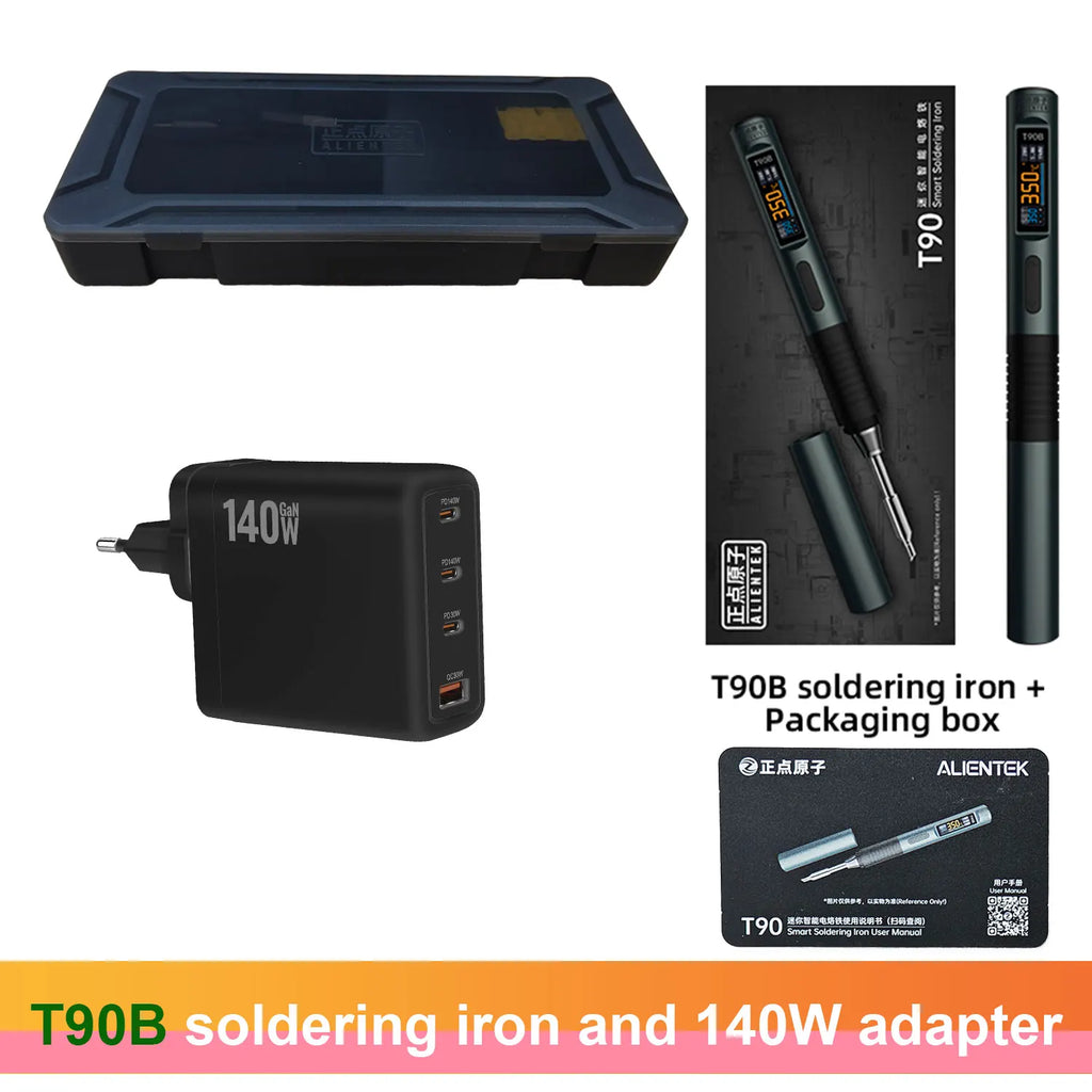ALIENTEK T90 Soldering Iron PD3.1 140W Adjustable Temperature 80-450℃ Precision Welding Solder Kit T245 T210 Welding Tool