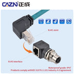 Industrial M12 Waterproof Connector 8-Pin Core to RJ45 X-Coded Straight Angled Socket for Networking And Electronics