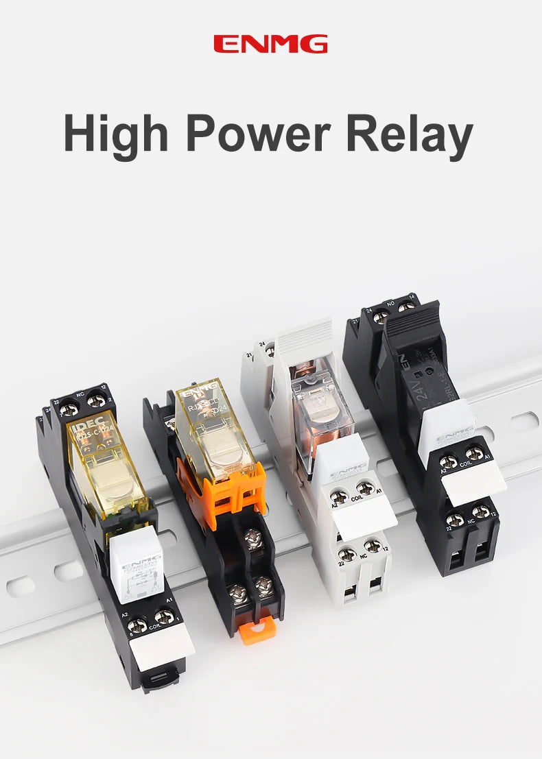 ENMG G2RL-1-E/G2RL-2 DIN Rail Relay 16A 24VDC SPDT LED Indicator Compact Electromagnetic Relay with Surge Protection TVS