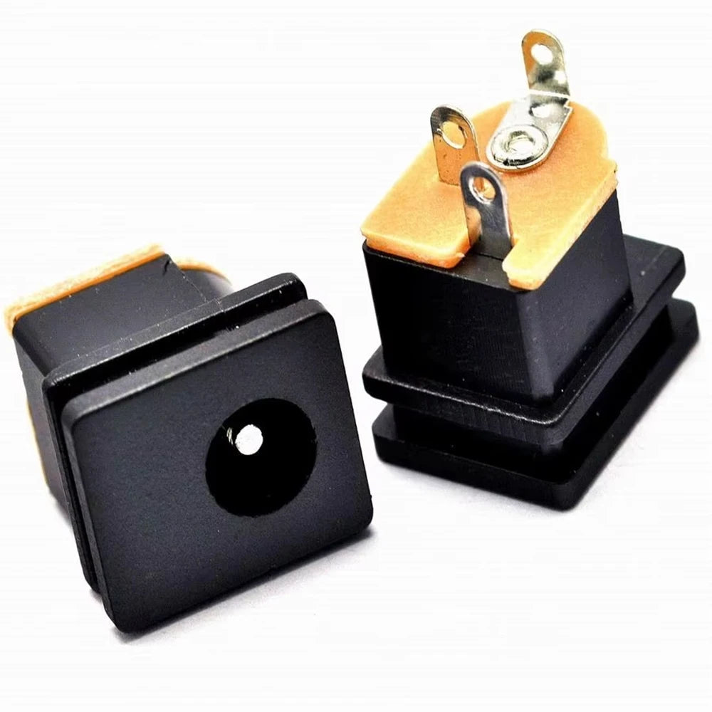5/10pcs DC Socket Adapter Square Panel Mount DC-015 5.5x2.1MM Power Socket Connector Jack Interfaces for Electronics