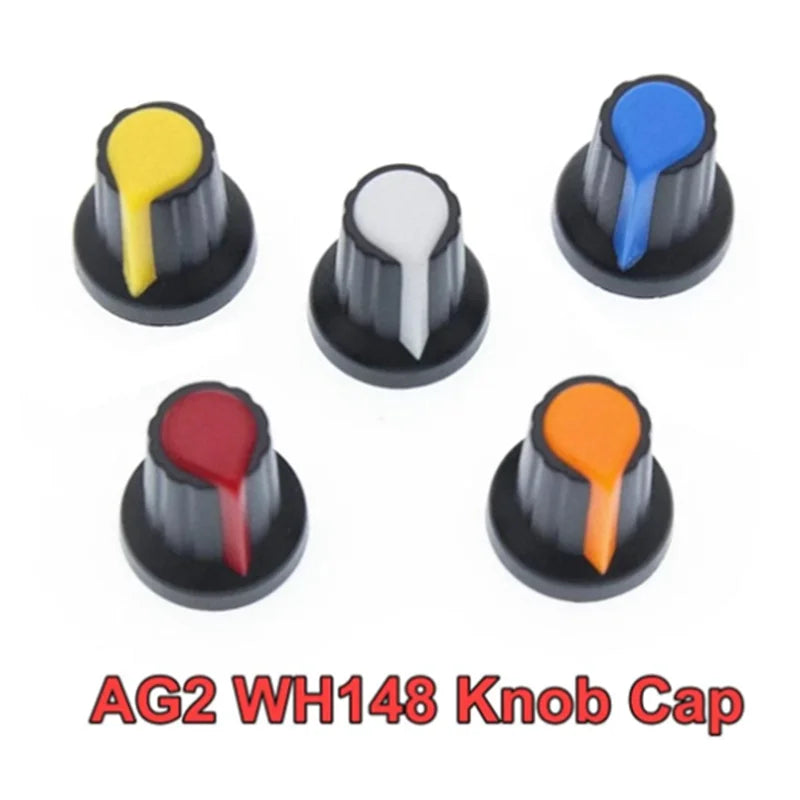 5Sets WH148 1K 10K 20K 50K 100K 500K Ohm 15mm 3 Pin Linear Taper Rotary Potentiometer Resistor for Arduino with AG2 White Cap