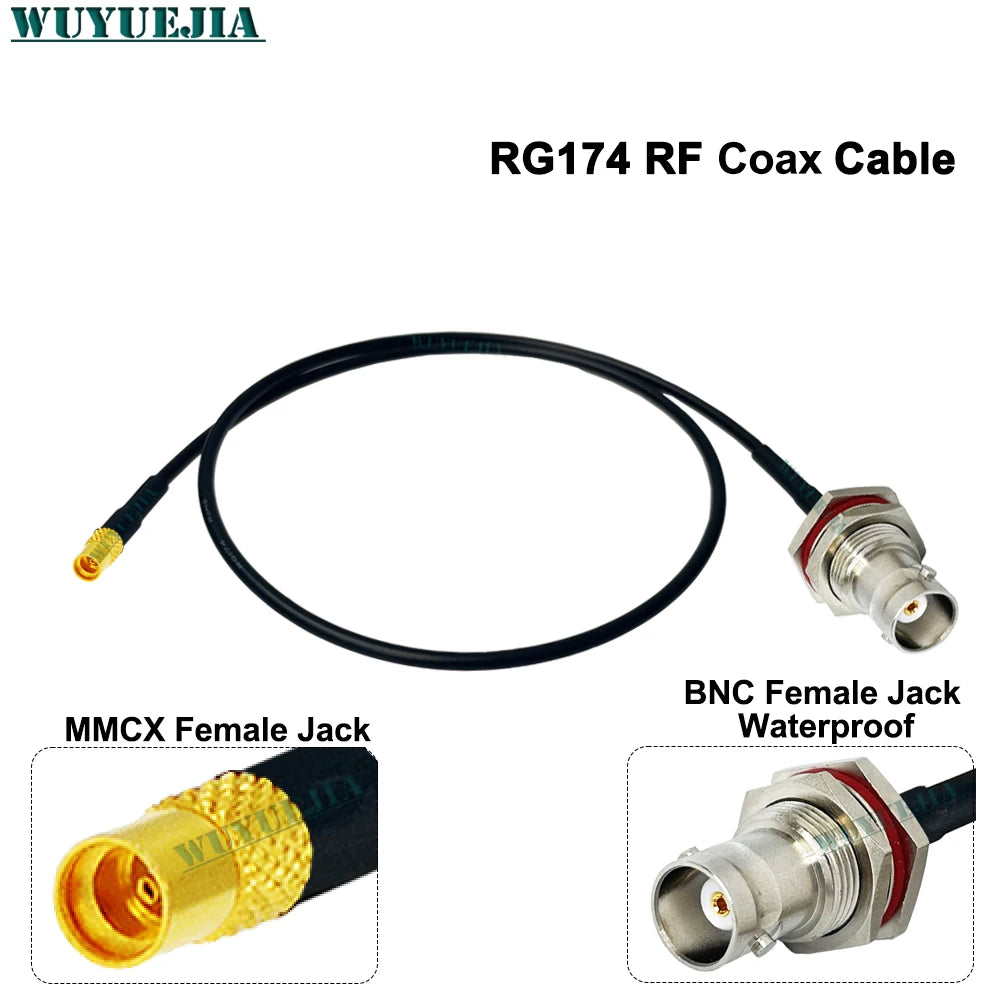 RG-174 Coaxial Cable Q9 BNC Female Waterproof to MMCX Male Connector Crimp Wire Terminal RF Jumper Pigtail Line For Wifi Card