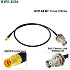 RG-174 Coaxial Cable Q9 BNC Female Waterproof to MMCX Male Connector Crimp Wire Terminal RF Jumper Pigtail Line For Wifi Card