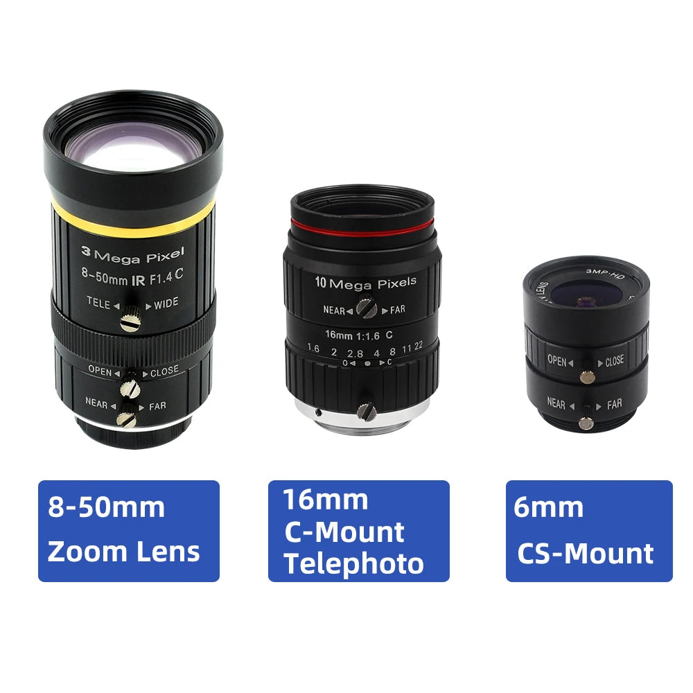 12.3 MP Raspberry Pi High Quality Camera with Sony IMX477 Sensor Optional 6mm CS 16mm C-mount 8-50mm Lens for Pi 4B 3B Zero 2 W
