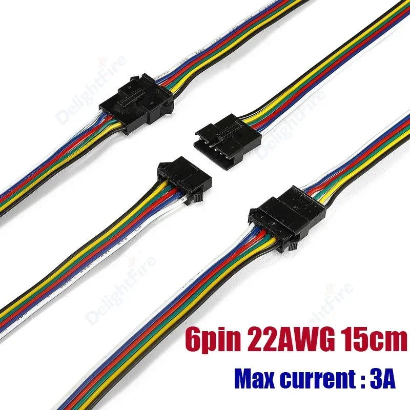 2 3 4 5 6 Pin JST SM LED Connector Cable 3A 5A Male Female Plug Wire Connector For Pixel Light WS2812 Led Strips Driver Battery