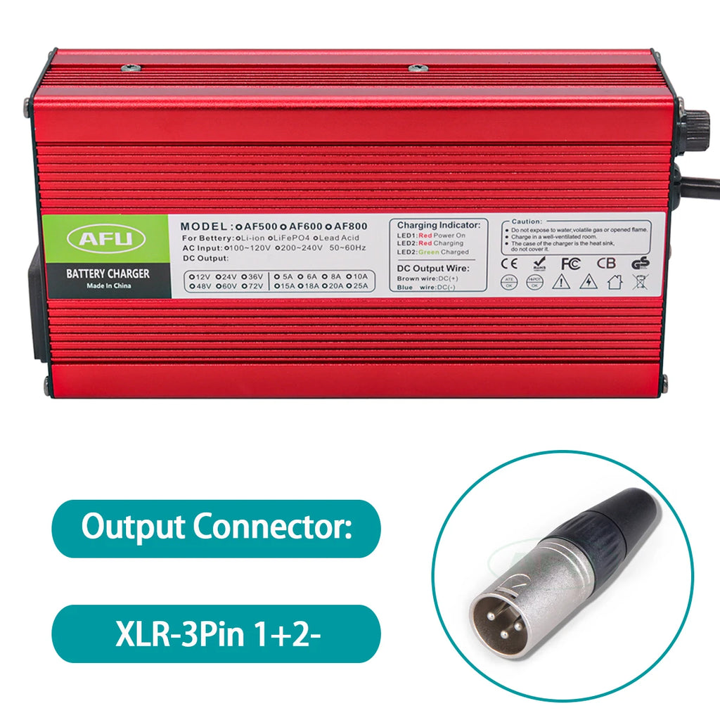 AFU 84V 5A Lithium Battery Charger For 72V 74V 20S Li-Ion Lipo Battery Pack Smart Charger