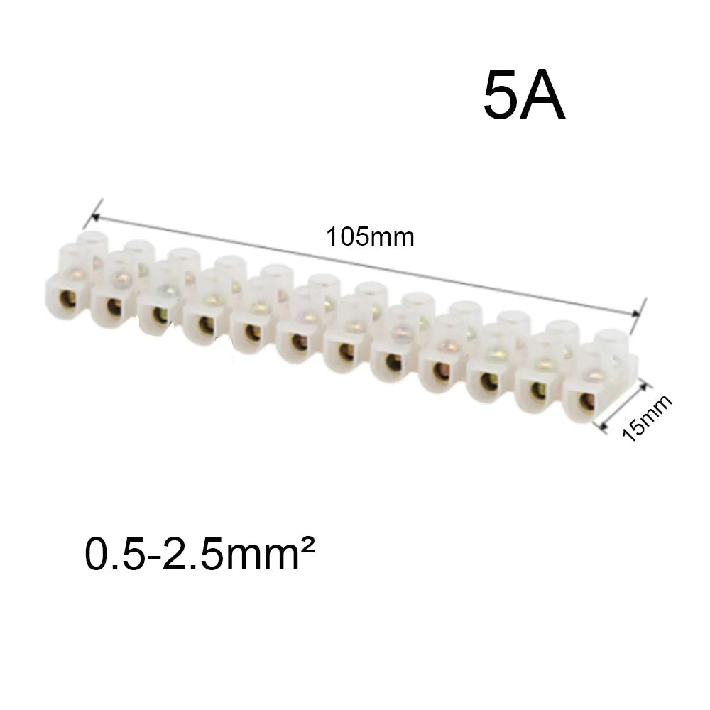 Brass Junction Box Electrical Screw Terminal Block and Insulated Barrier Strip Wire Connector Connecter Electronic Cable Contact