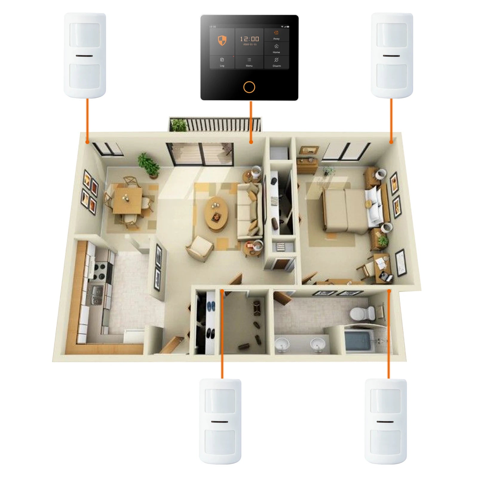 Staniot 433MHz Wireless PIR Motion Detector with Indicator Light Human Infrared Movement Sensor for Home Security Alarm System
