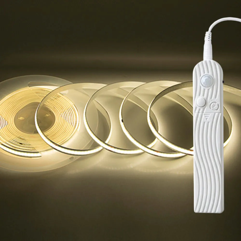 Dual Mode Adjustable 5V COB LED Strip Motion Sensor Night Light, Smart Induction Lamp for Bathroom Bedroom Bedside Home Decor
