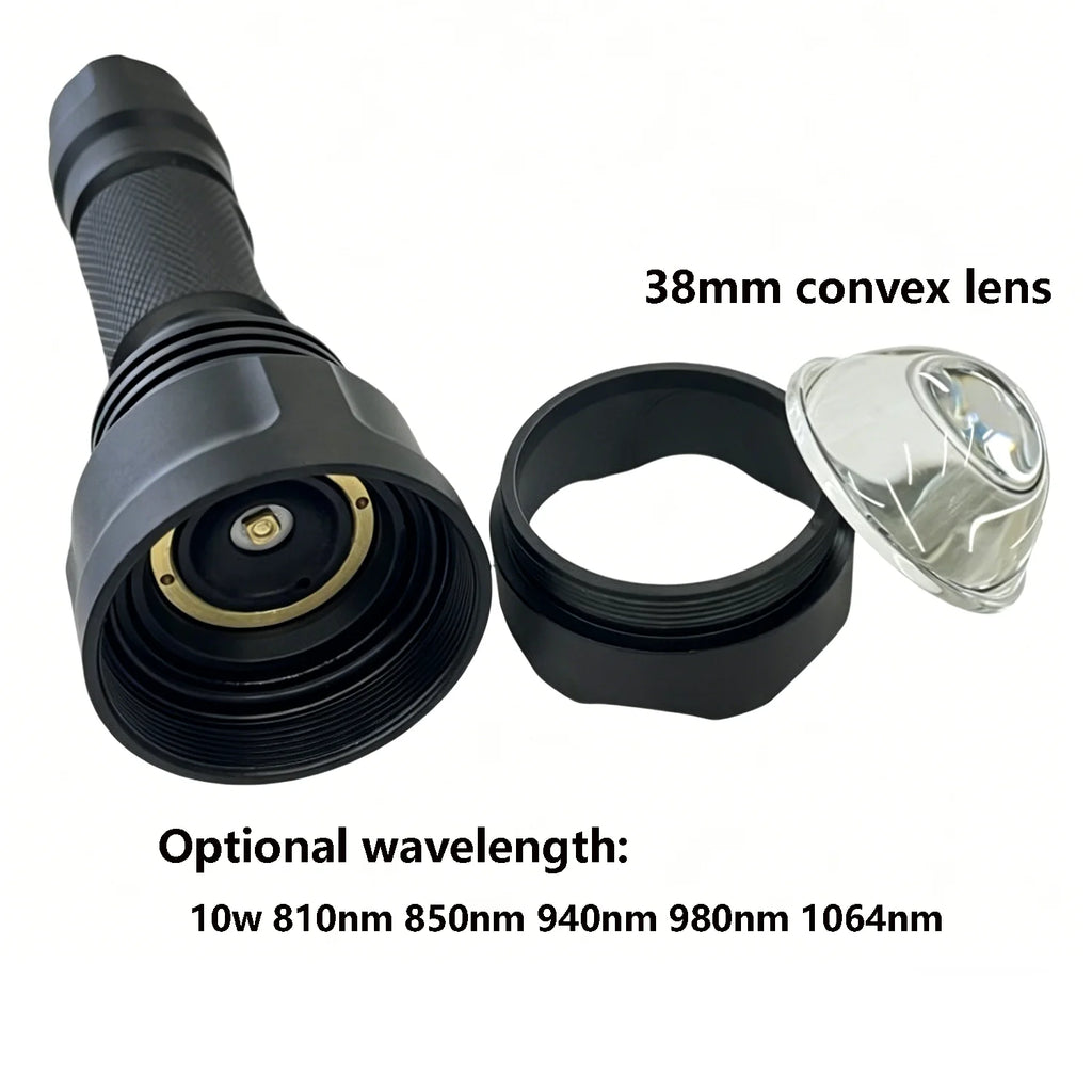 Zoom C8s Red Light 10w 810nm 850nm 940nm 980nm 1064nm Infrared LED Flashlight night Vision IR Therapy Torch for Hunting/Medical