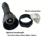 Zoom C8s Red Light 10w 810nm 850nm 940nm 980nm 1064nm Infrared LED Flashlight night Vision IR Therapy Torch for Hunting/Medical