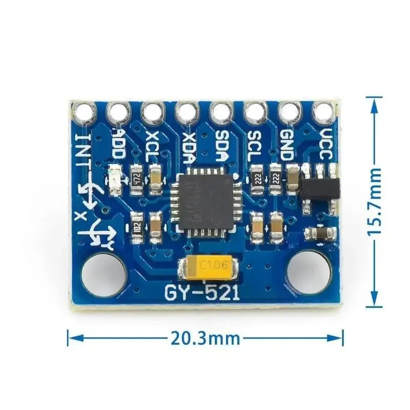 1 Set MPU6050 GY-521 3-Axis Accelerometer Gyroscope 6DOF Sensor Module High Precision Small Size Breakout Board