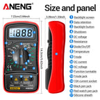 Digital Multimeter 1999 Counts 600V AC/DC Voltage Temp Test for Car Repair ANENG AN8205C Blue Backlight hFE Triode DIY Test Tool
