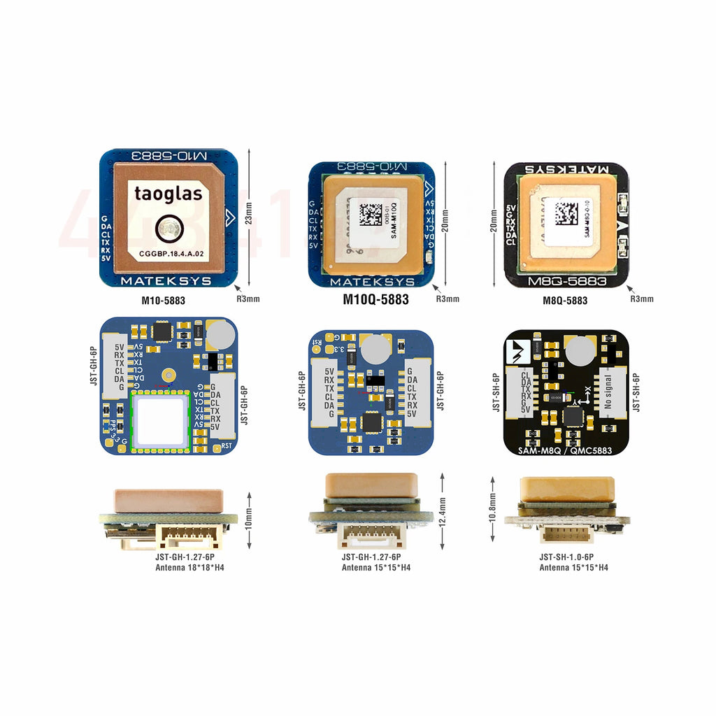 Matek Systems GNSS M10Q-5883 M10 GPS with Compass QMC5883L Module Digital AirSpeed 4~9V For FPV Racing Drone