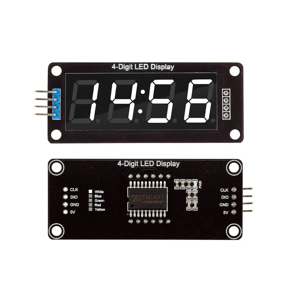LED Display 0.56 inch 4-Digit 7 Segments Digital Tube Clock Module  TM1637 Double Dots LED Display Screen Board for Arduino