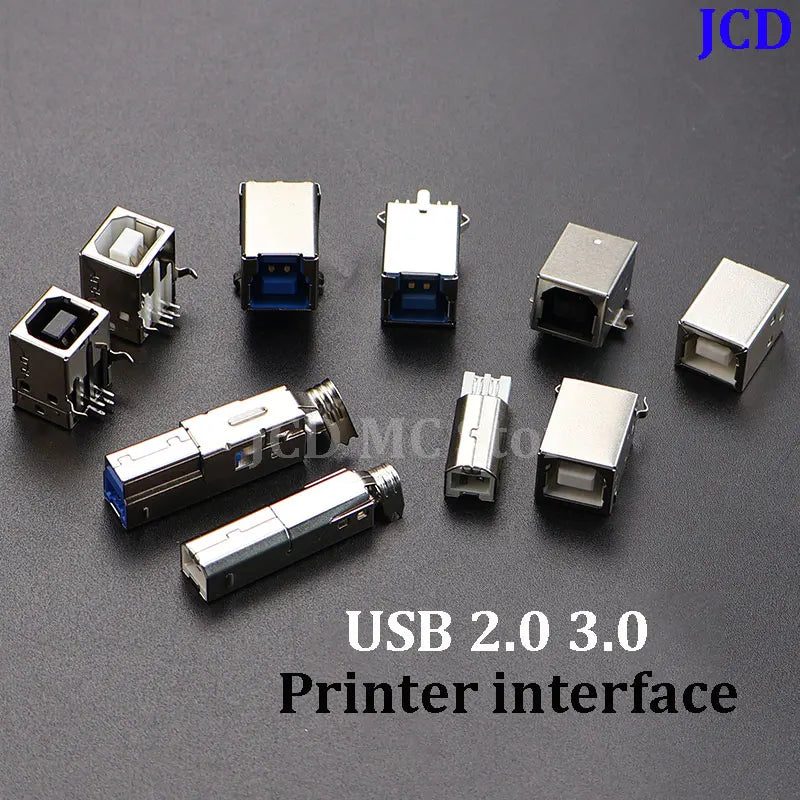USB 3.0 and USB 2.0 Female Male Socket Jack Connector B Type 90°/180° Soldering PCB Connector Printer Interface