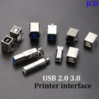 USB 3.0 and USB 2.0 Female Male Socket Jack Connector B Type 90°/180° Soldering PCB Connector Printer Interface